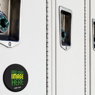 EDITABLE SIMPLE BLACK IMAGE TEXT TEMPLATE LOCKER MAGNET