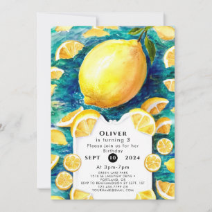 Editable Simple Lemon Birthday Invitation