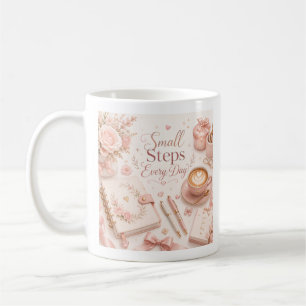 Editable Small Steps Every Day Motivational Coffee Mug