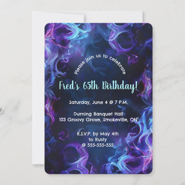 Editable Smoky  Invitation (Front)