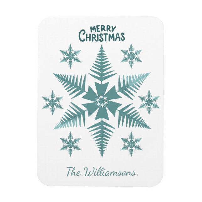 Editable Snowflake Christmas/Holiday Magnet (Vertical)