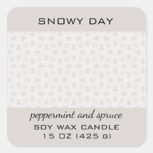 Editable Snowy Day Snowflake Pattern Product Square Sticker