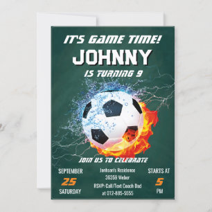 Editable Soccer Birthday Party Invitation