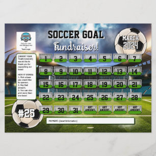 Editable Soccer Calendar Fundraiser Flyer  Invitation