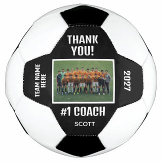 Editable Soccer Coach Appreciation Team Design Ball