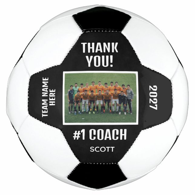 Editable Soccer Coach Appreciation Team Design Ball (Front)