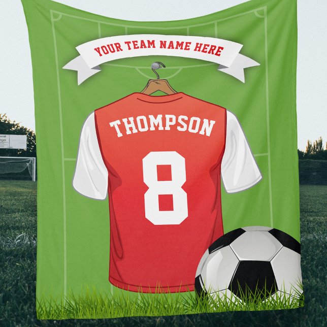 Editable Soccer Football Name, Number, Team Fleece Blanket (Creator Uploaded)