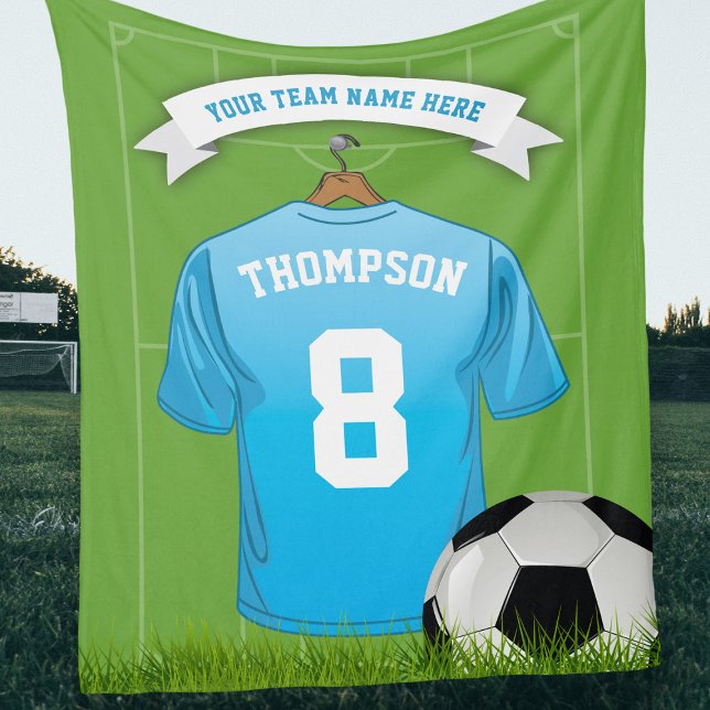 Editable Soccer Football Name, Number, Team Fleece Blanket (Creator Uploaded)