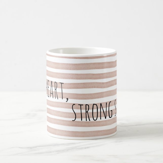 Editable Soft Heart Strong Soul Minimal Quote Mug  (Center)