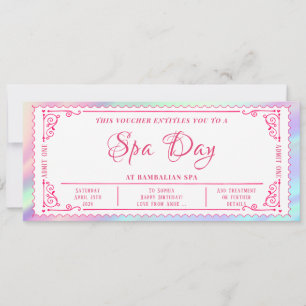 Editable Spa Voucher Ticket Gift Certificate Invitation