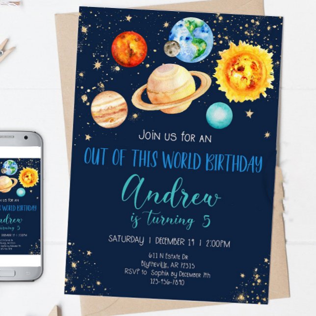Editable Space Birthday Invitation Out Of This Wor (Creator Uploaded)