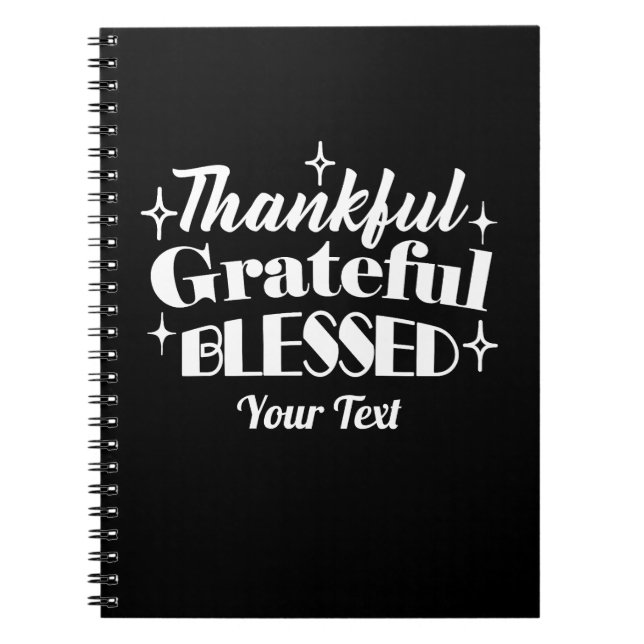 Editable Sparkling Thanksgiving Quote Design Notebook (Front)