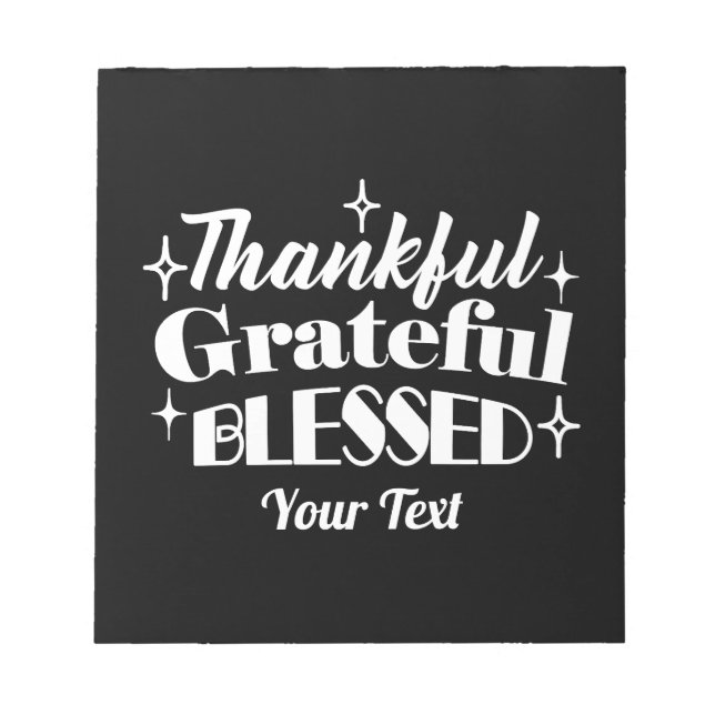 Editable Sparkling Thanksgiving Quote Design Notepad (Front)
