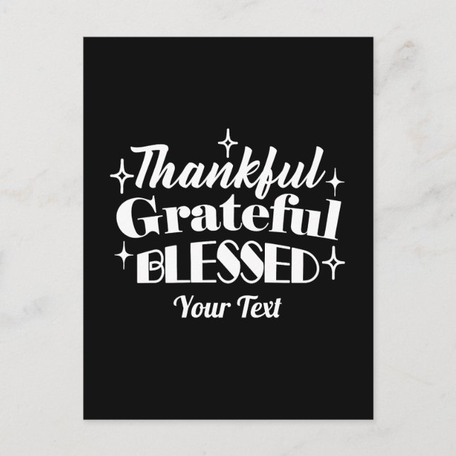 Editable Sparkling Thanksgiving Quote Design Postcard (Front)