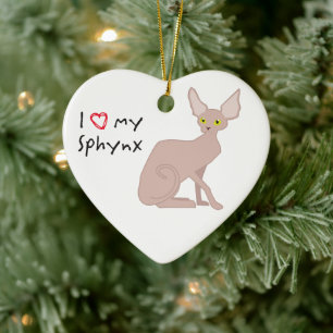 Editable Sphynx Christmas Ornament