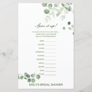 Editable Spice is Up, Name the Spice Bridal Shower