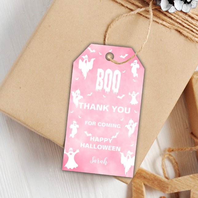 Editable Spooky Party Favor Label (Halloween Tag, Halloween Birthday Gift Tag)