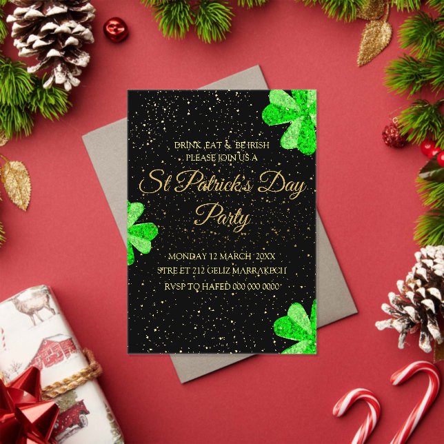 Editable St Patrick's Day Party Invitation, Templa Acrylic Invitations (Insitu (Holiday))