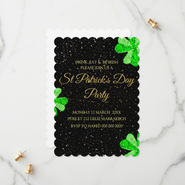 Editable St Patrick's Day Party Invitation, Templa Save The Date (Front/Back In Situ)