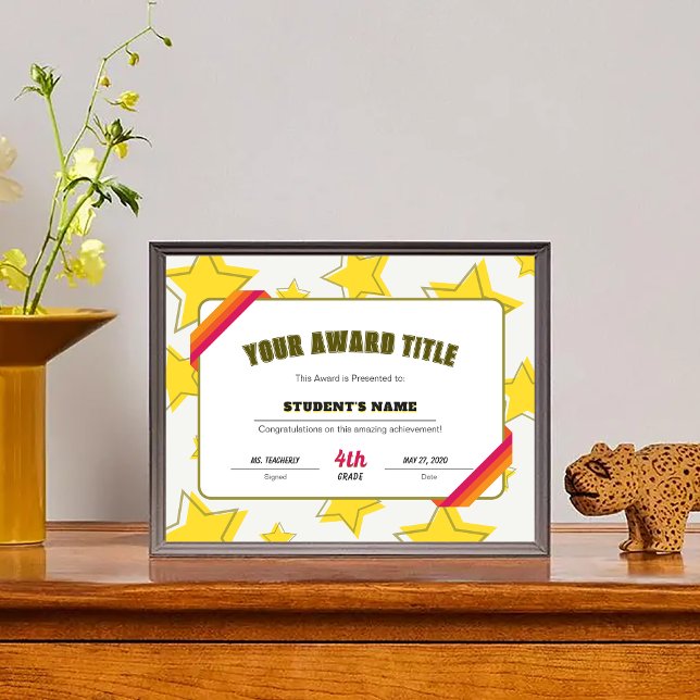Editable Star Classroom Student Achievement Award (Editable Star Classroom Student Achievement Award)