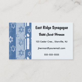Editable Star of David Candles Jewish Rabbi Business Card
