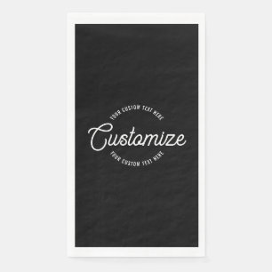 Editable Stylish Cursive & Modern Circular Text Napkin