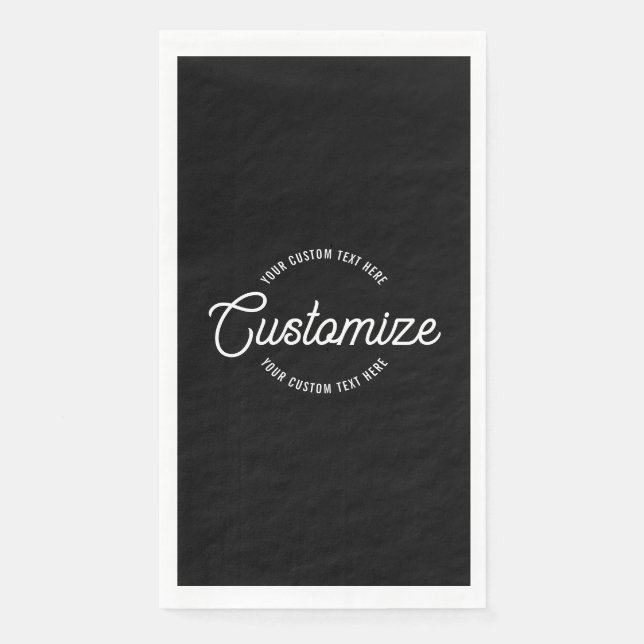Editable Stylish Cursive & Modern Circular Text Napkin (Front)