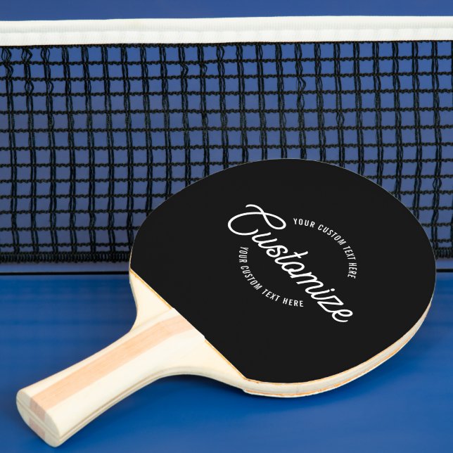 Editable Stylish Cursive & Modern Circular Text Ping Pong Paddle (Insitu)