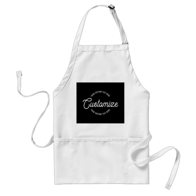Editable Stylish Cursive & Modern Circular Text Standard Apron (Front)