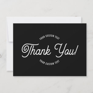 Editable Stylish Cursive & Modern Circular Text Thank You Card