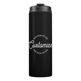 Editable Stylish Cursive & Modern Circular Text Thermal Tumbler