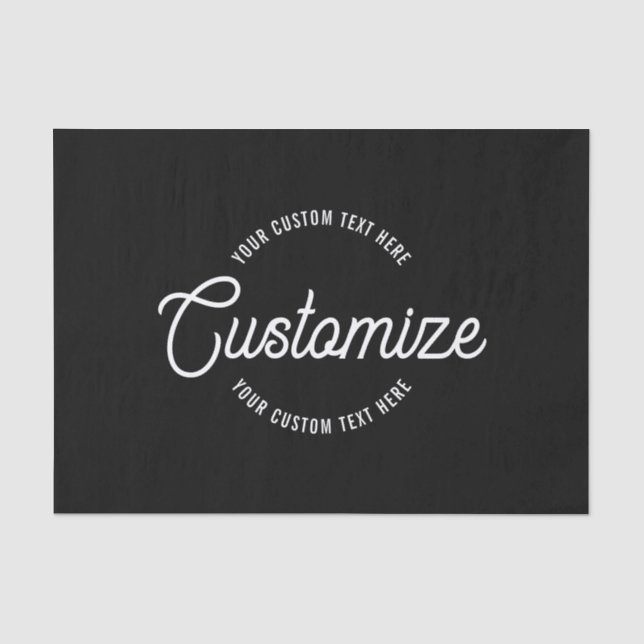 Editable Stylish Cursive & Modern Circular Text Tissue Paper (Front)