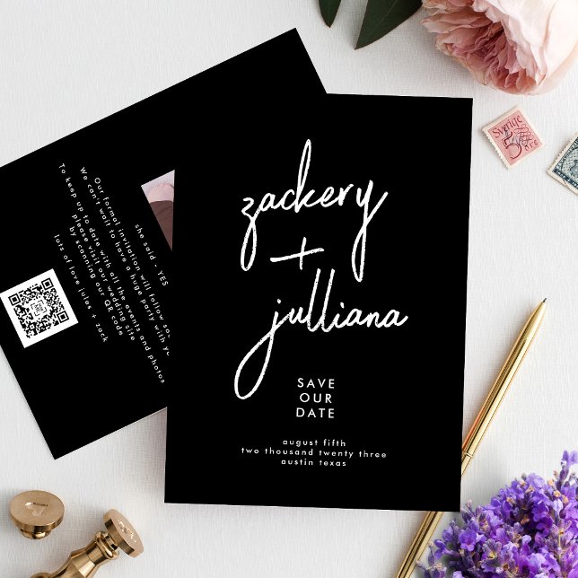 Editable Stylish NAMES | Photo Custom Save The Date (Creator Uploaded)