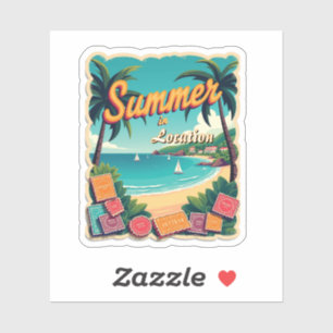 Editable Summer Destination with Travel Stamps