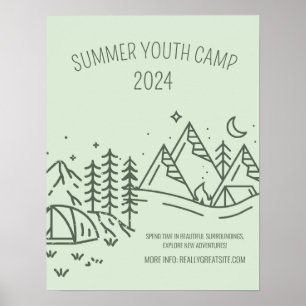 Editable Summer Fun Camp , Youth Summer Camp  Poster
