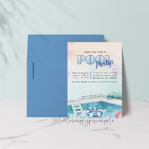 Editable Summer Pool Party Invitation