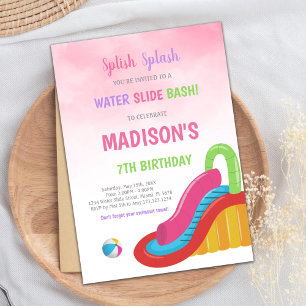 Editable Summer Splash Party Invite for Girls