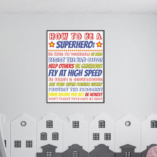Editable Superhero Print for Kids Room