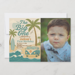 Editable Surf’s Up Boy 1st Birthday Invite