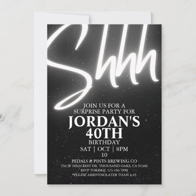 Editable, Surprise Party, Surprise Birthday invita Invitation (Front)