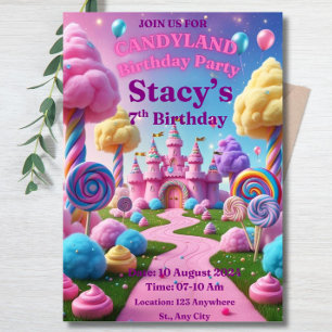 Editable Sweet Celebration Birthday Invite Candy