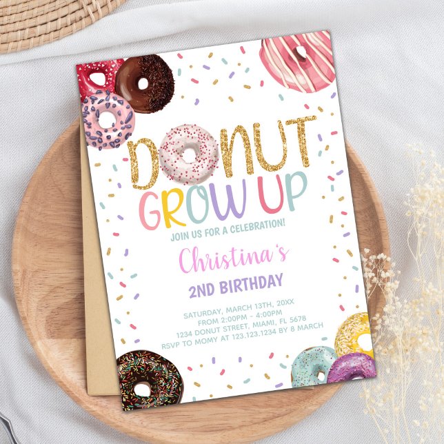 Editable Sweet Sprinkle Party Invite for Kids (Donuts Birthday Invitations)