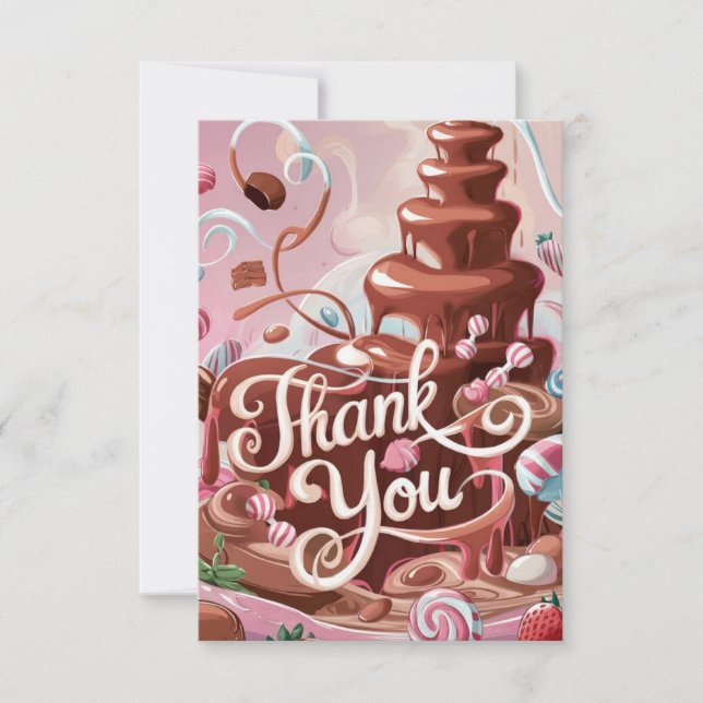 Editable Sweets Chocolate thank you card (Front)