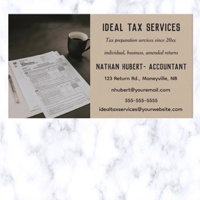 Editable Tax Preparation Services Business Card (Creator Uploaded)