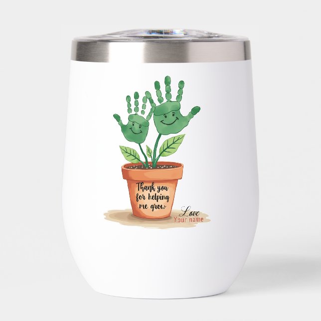Editable Teacher Gift With Handprint Art (Front)