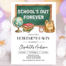 Editable Teacher Retirement Party Invitation (Digi
