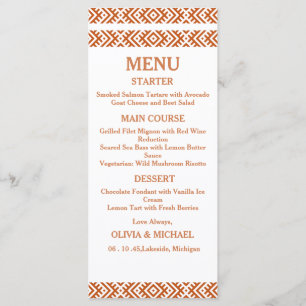 Editable Template African Print Wedding Menu