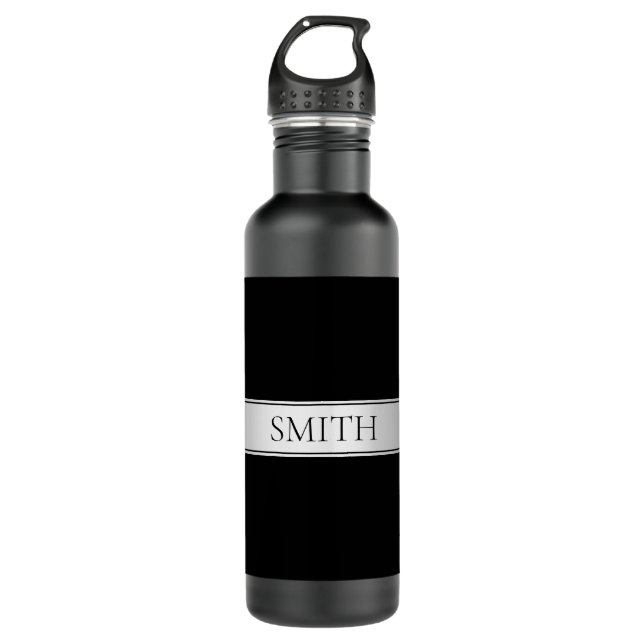Editable Text & Colours | Gradient Stripe w/Border 710 Ml Water Bottle (Front)