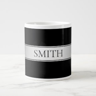 Editable Text & Colours   Gradient Stripe w/Border Large Coffee Mug