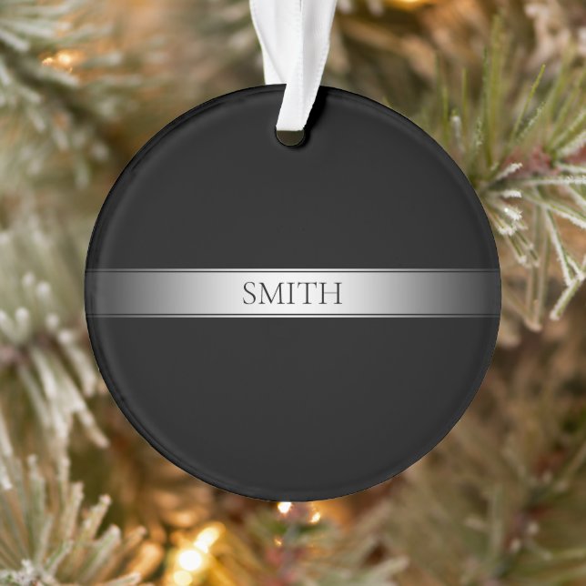 Editable Text & Colours | Gradient Stripe w/Border Ornament (Tree)